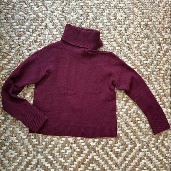 PAIGE Women's Deep Burgundy Raundi Turtleneck Sweater 70% wool